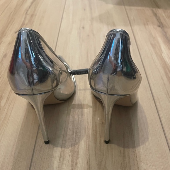 NWT Zara Silver Vinyl High Heel - Picture 8 of 9